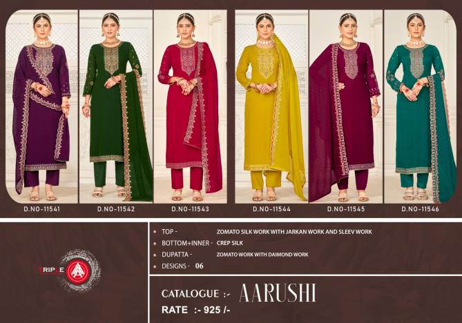 Aarushi By Triple Aaa Zomato Silk Heavy Designer Salwar Kameez Wholesale Shop In Surat